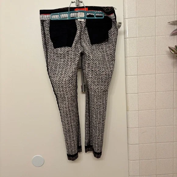 Anthropologie Cartonnier Black Brown Pants Size 8 Motif Ankle Spring Preppy - Picture 12 of 14